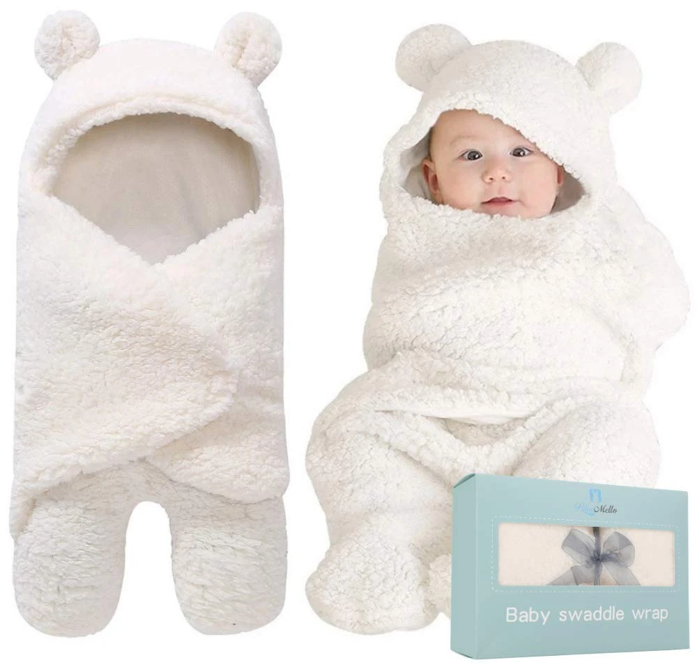 BlueMello Baby Bear Swaddle Wrap Blanket