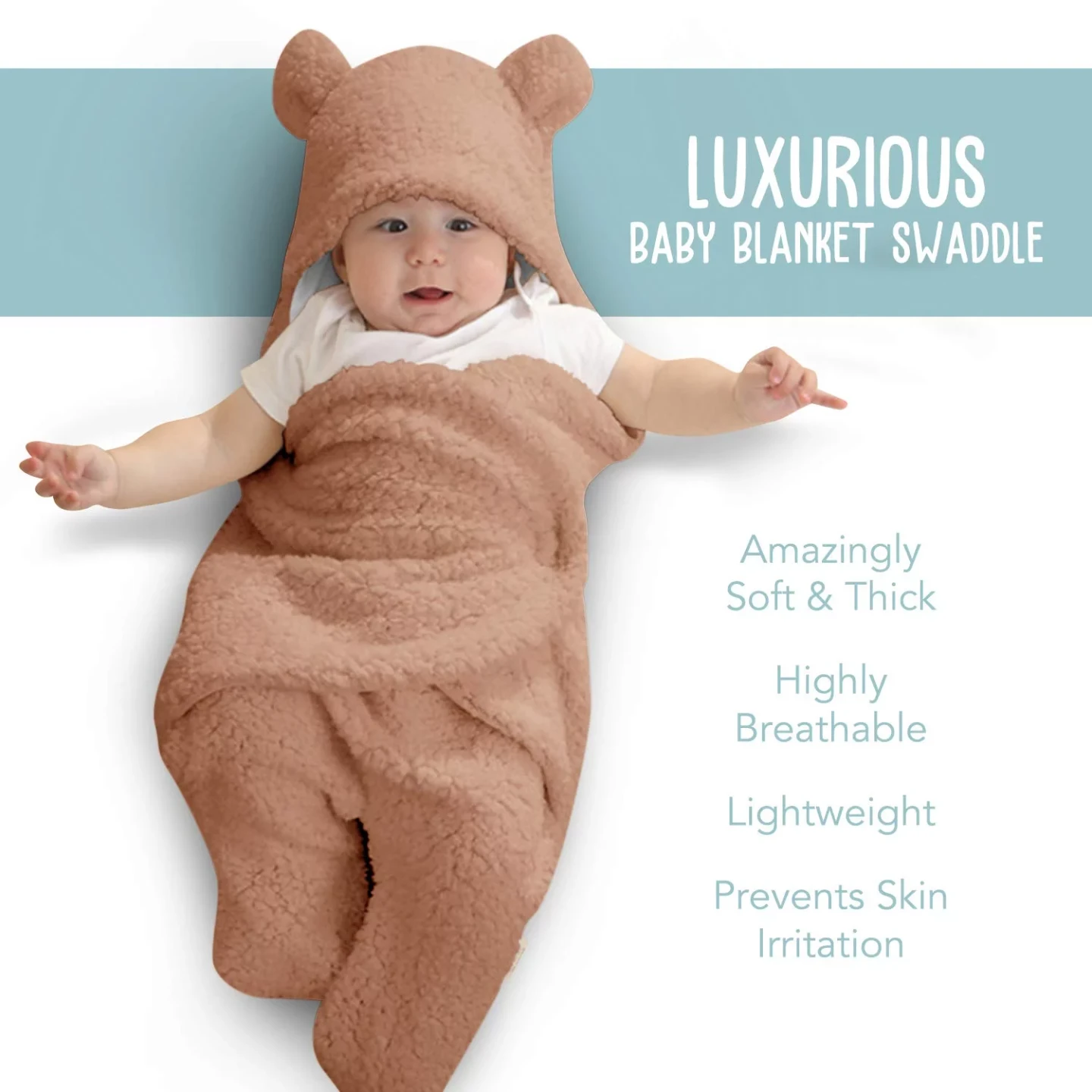 BlueMello Baby Bear Swaddle Wrap Blanket - photo 2