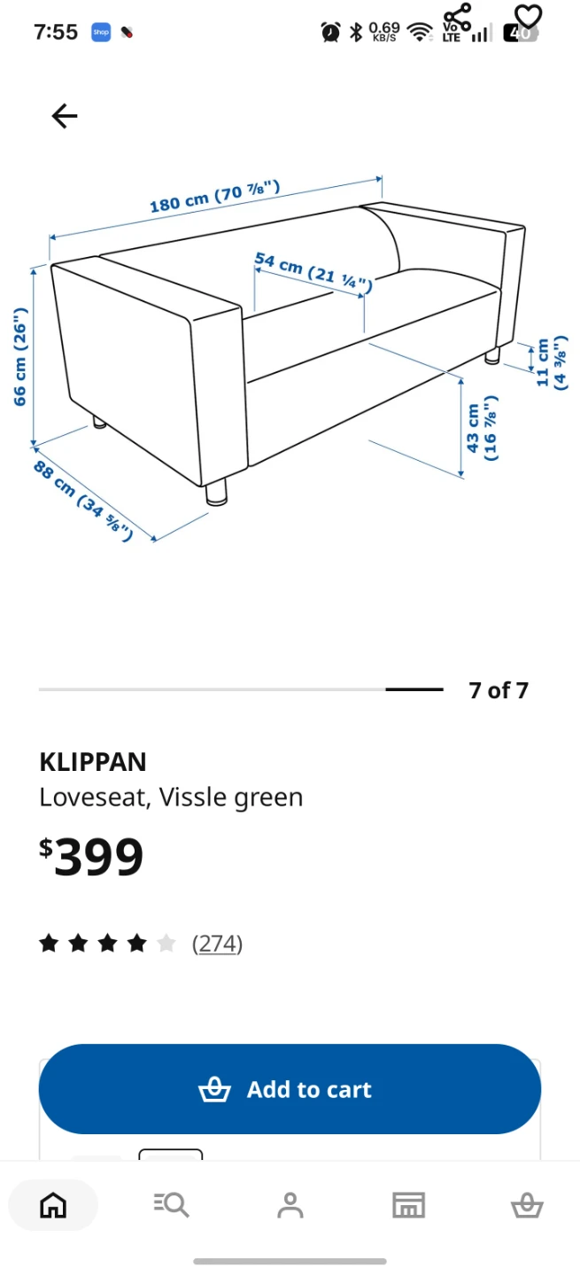 IKEA KLIPPAN Loveseat - photo 3