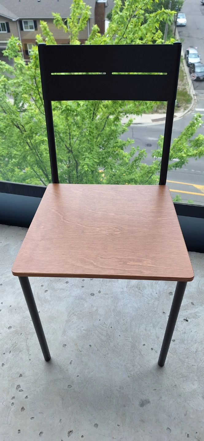 Modern Black Frame Wood Seat Chair - photo 2