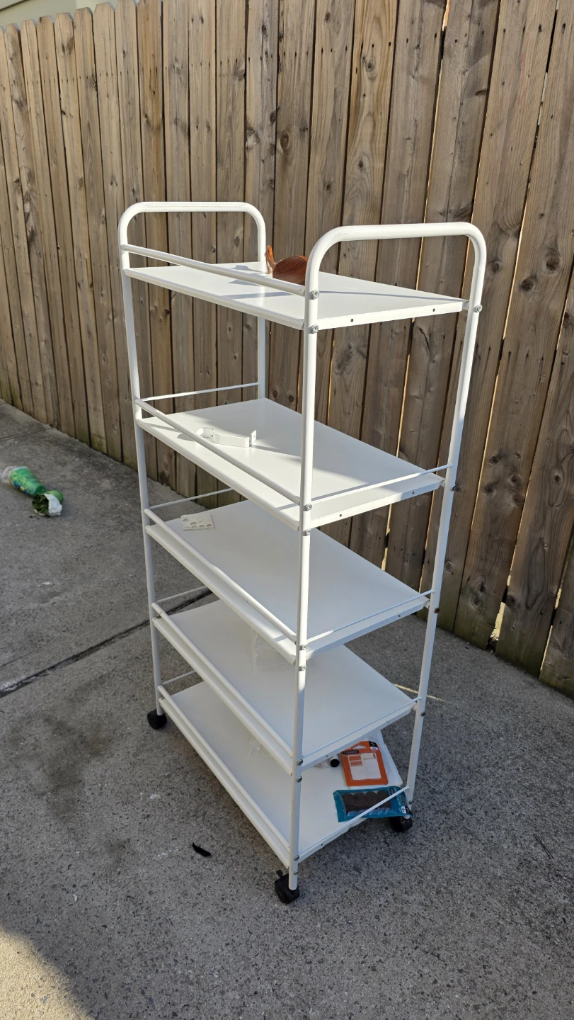 White 4-Tier Rolling Storage Cart