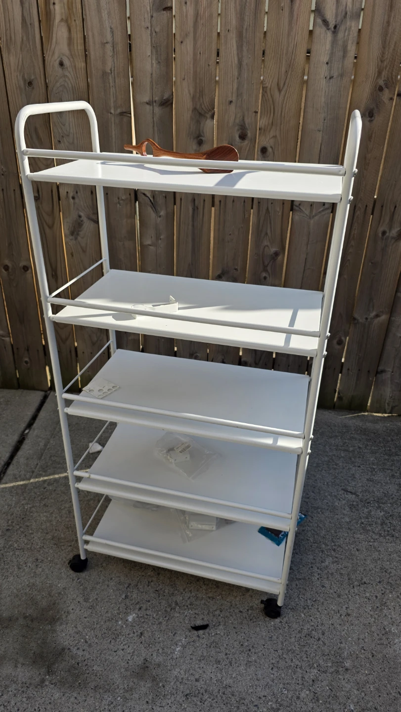 White 4-Tier Rolling Storage Cart - photo 2