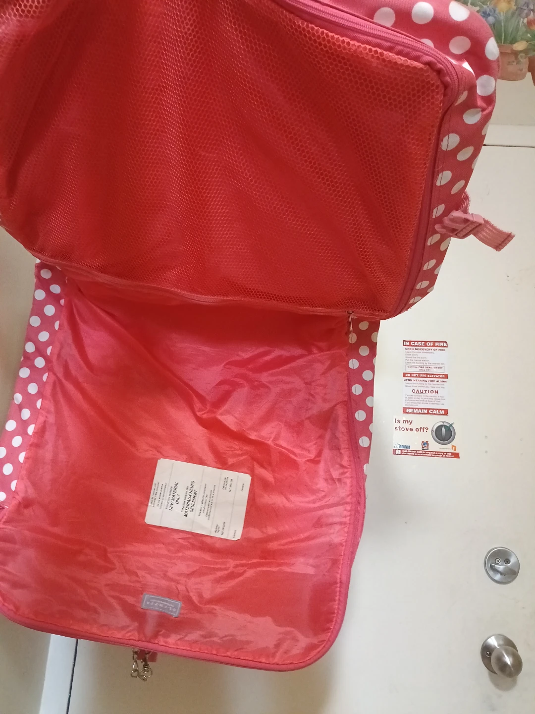 Garment Bag! Olympia Pink Polka Dot Luggage Carry-On Bag - photo 2