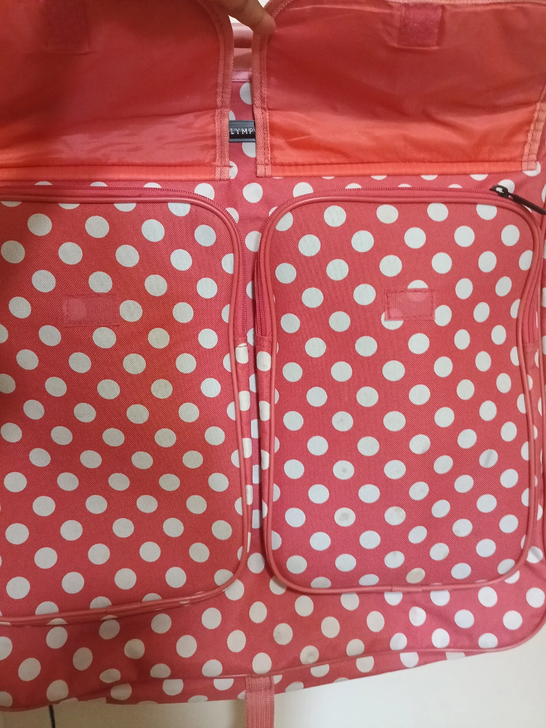 Garment Bag! Olympia Pink Polka Dot Luggage Carry-On Bag - photo 3