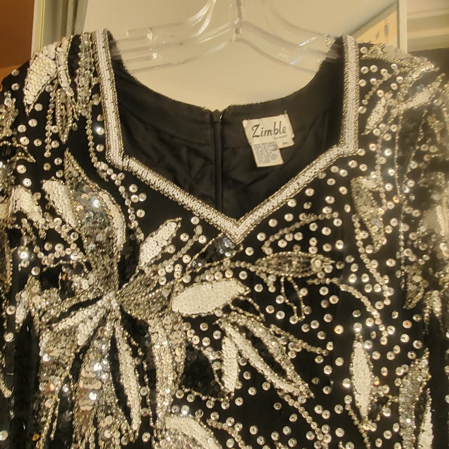 Zimble Beaded Silk Dress Medium - photo 2