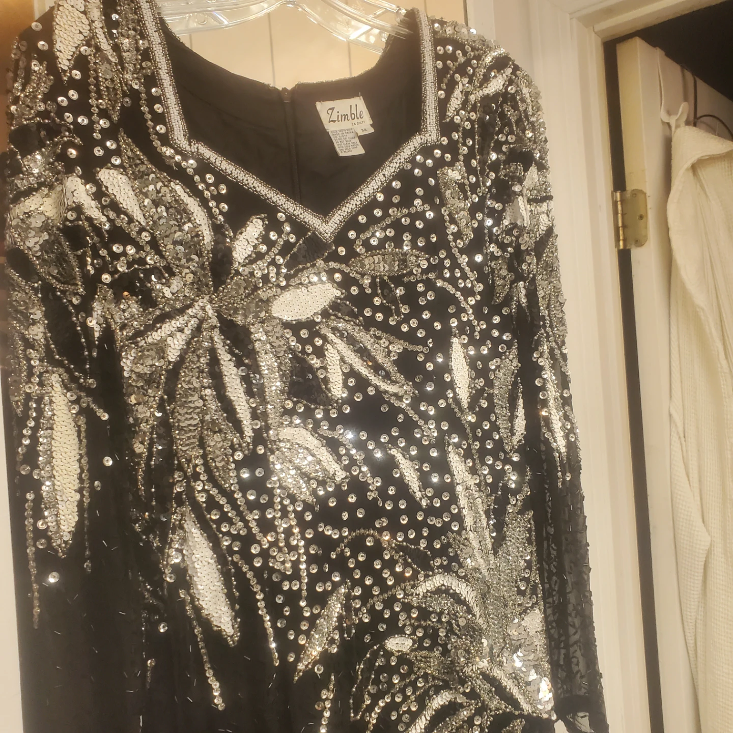 Zimble Beaded Silk Dress Medium - photo 4