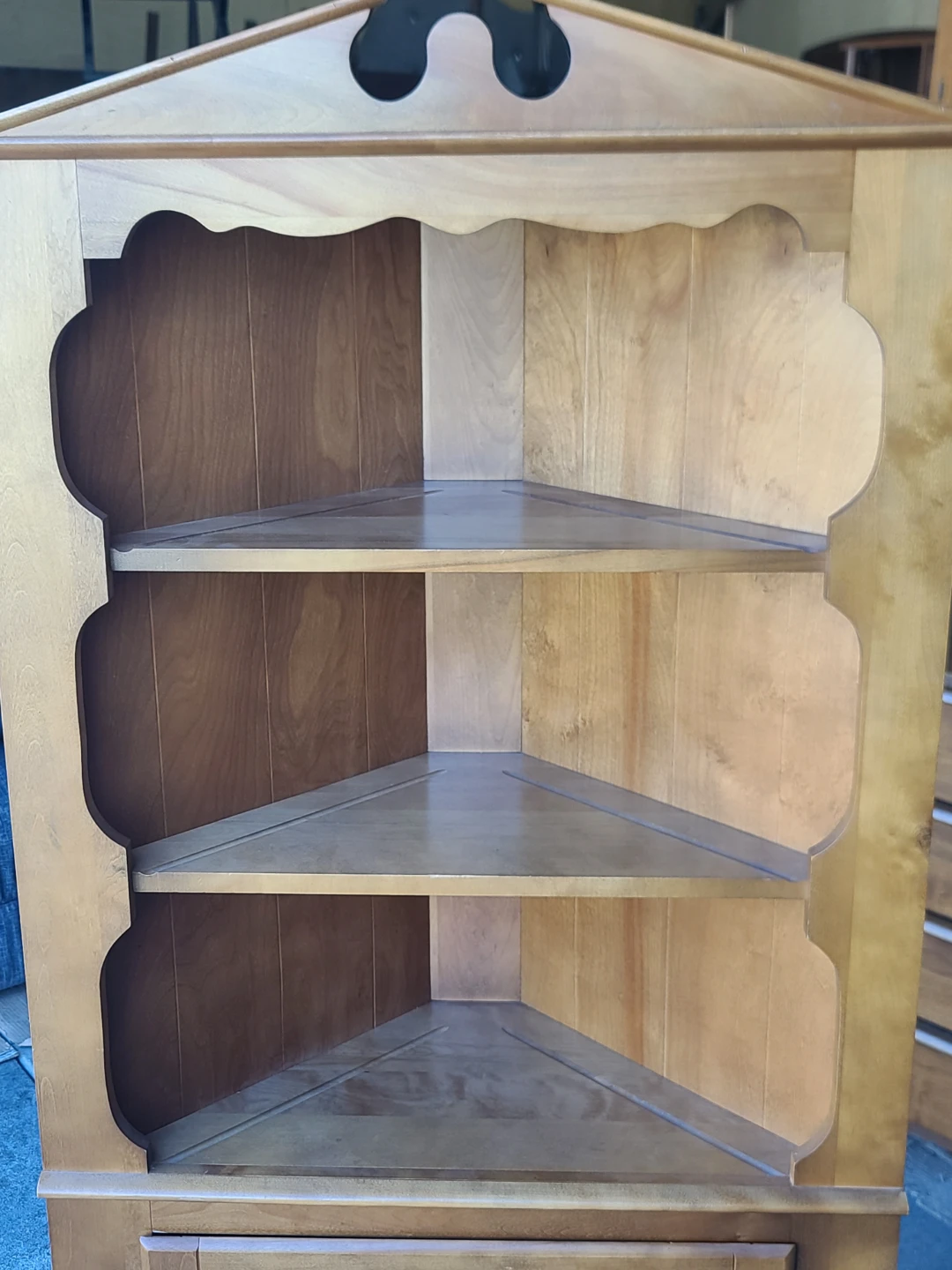 Vintage Wood Corner Hutch Cabinet - photo 3