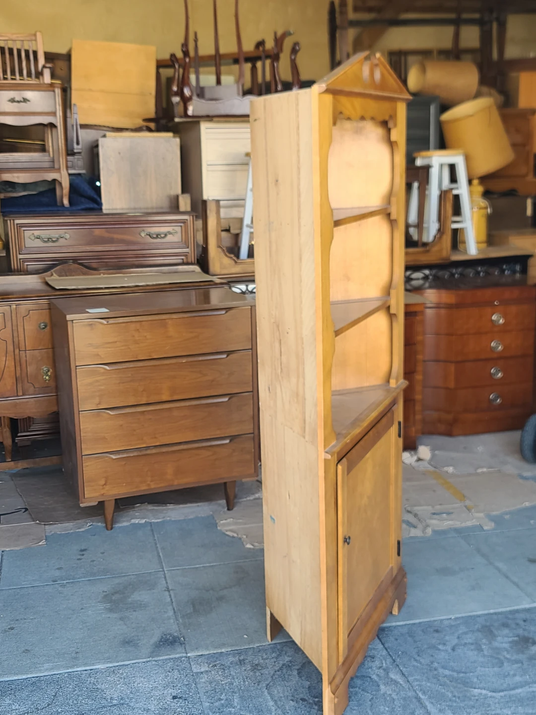 Vintage Wood Corner Hutch Cabinet - photo 4