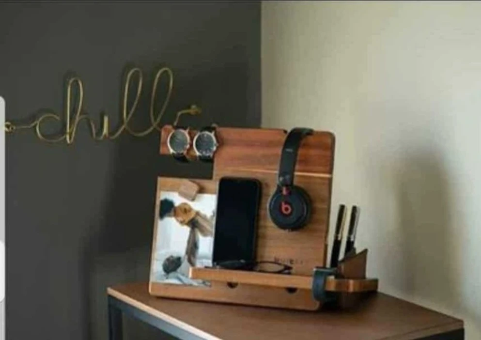WUTCRFT -Wood Docking Station/Nightstand Organizer with .... - photo 2