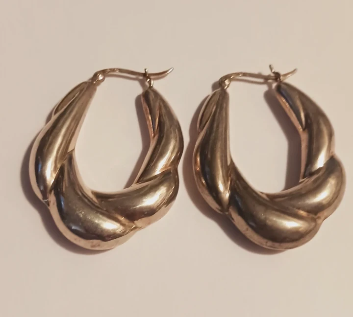 Gorgeous Sterling Silver 925 Twisted Hoop Earrings