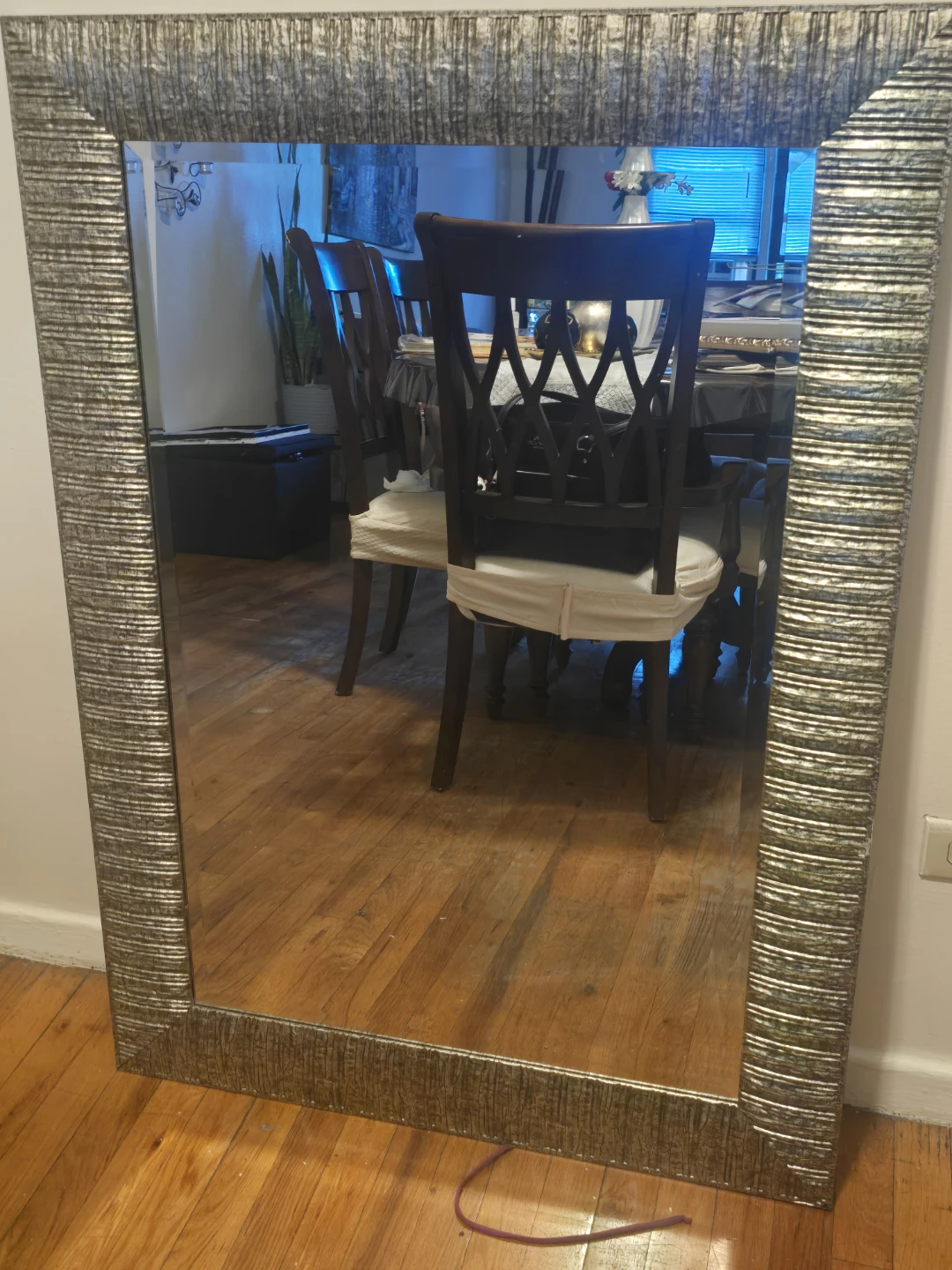 Decorative Wall Mirror with Textured Frame