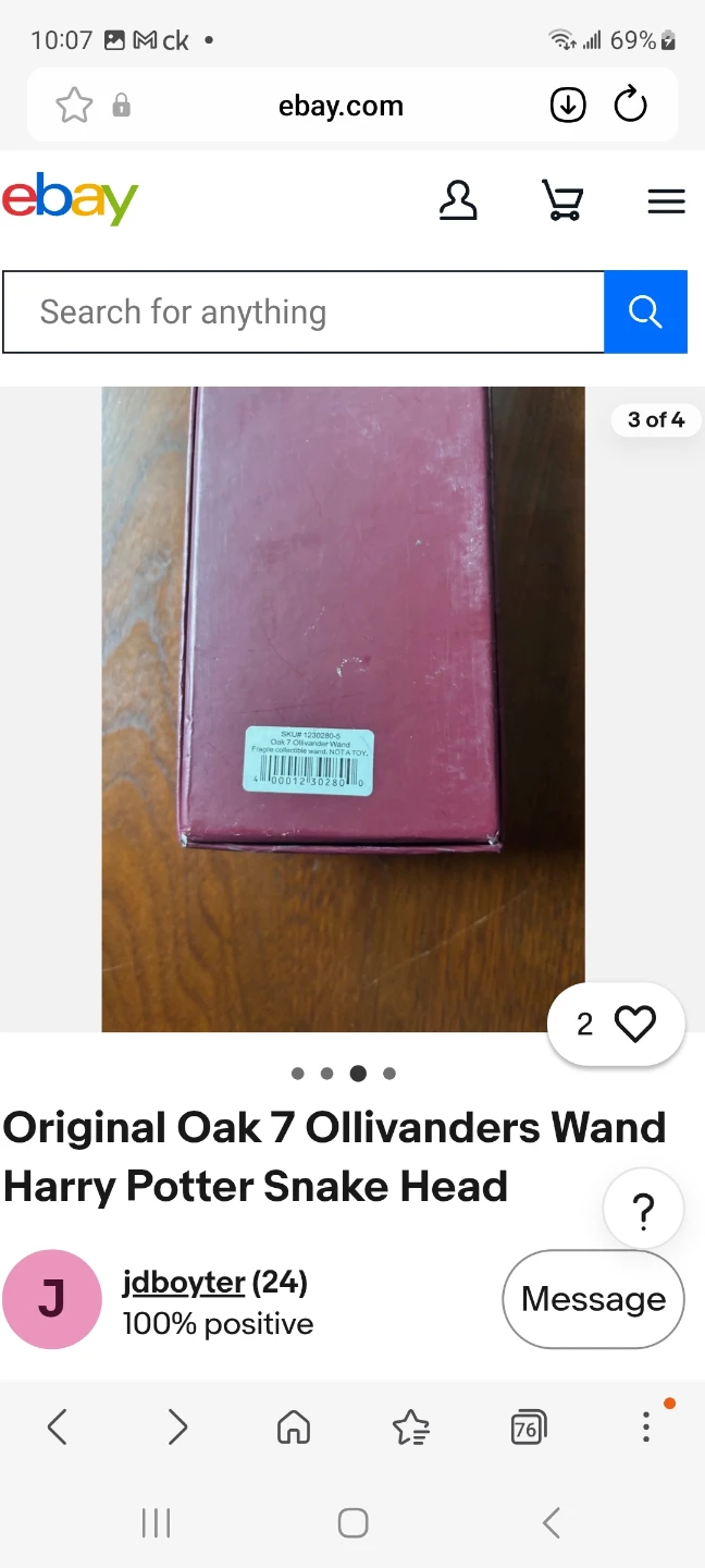 Ollivanders Harry Potter  snakehead wand. - photo 5