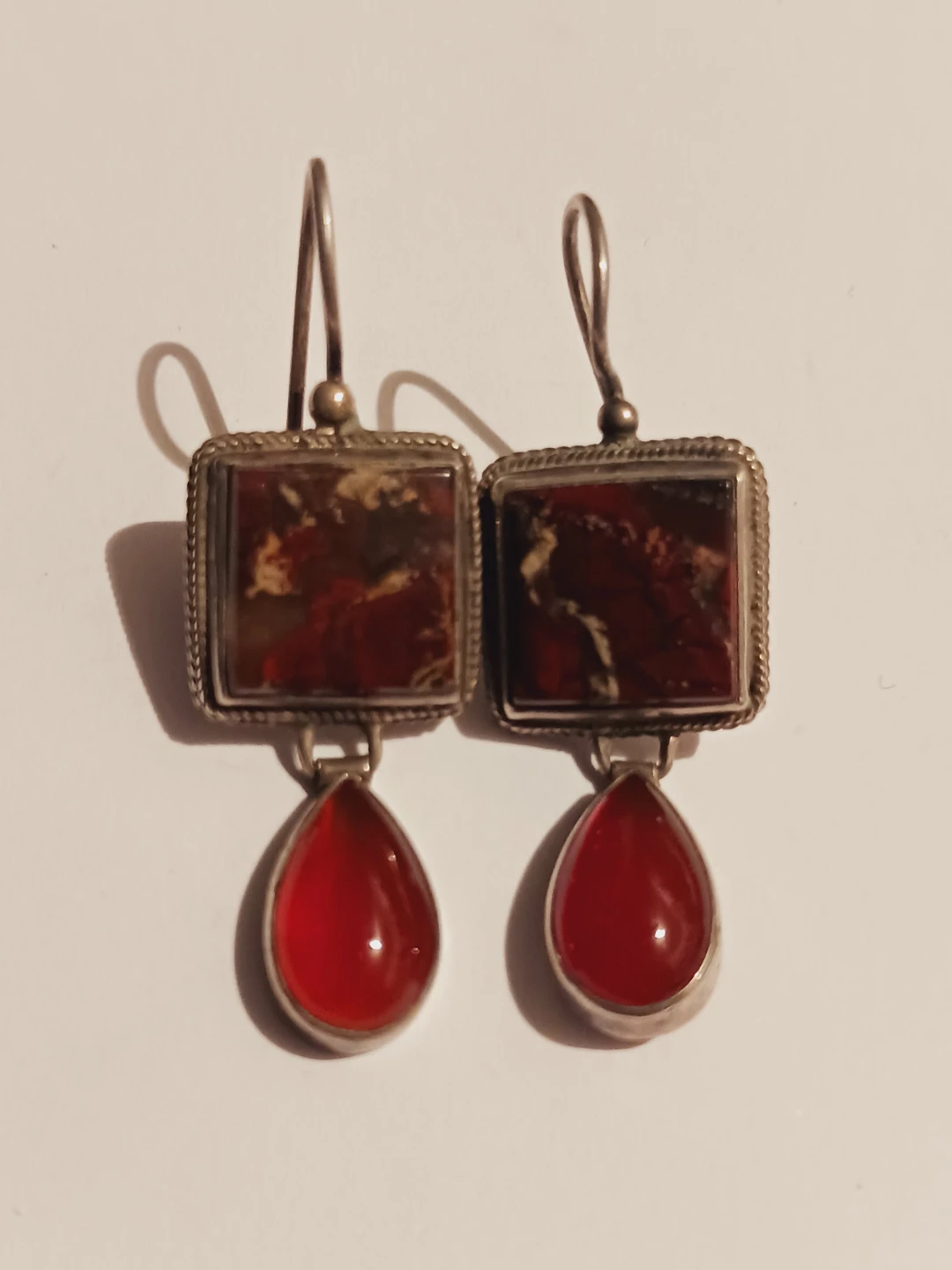 JGD JANICE GIRARDI STERLING SILVER JASPER& CARNELIAN EARRINGS - photo 2