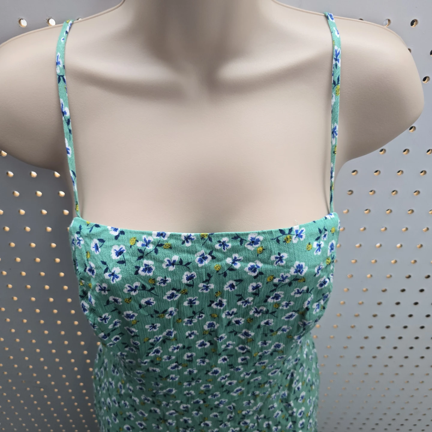 Green Floral Mini Dress with Tie Back - photo 2