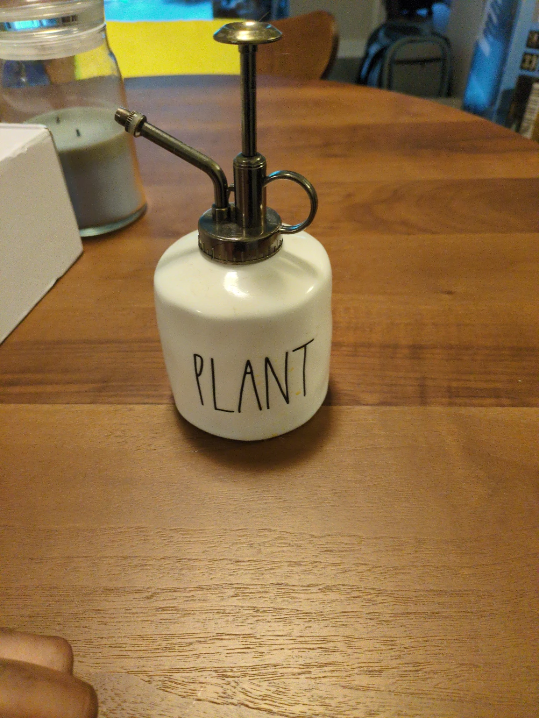 White Ceramic "PLANT" Mister Bottle