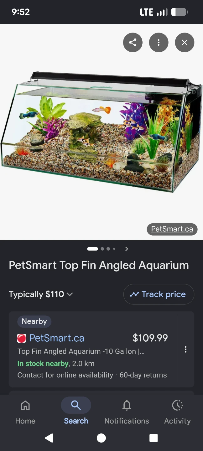 PetSmart Top Fin Angled Aquarium - 10 Gallon