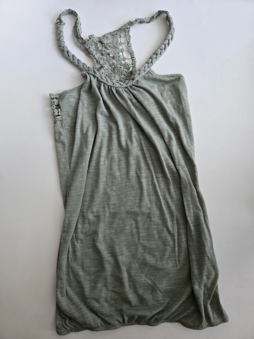 Light Green Crochet Embellished Tank Top - Small