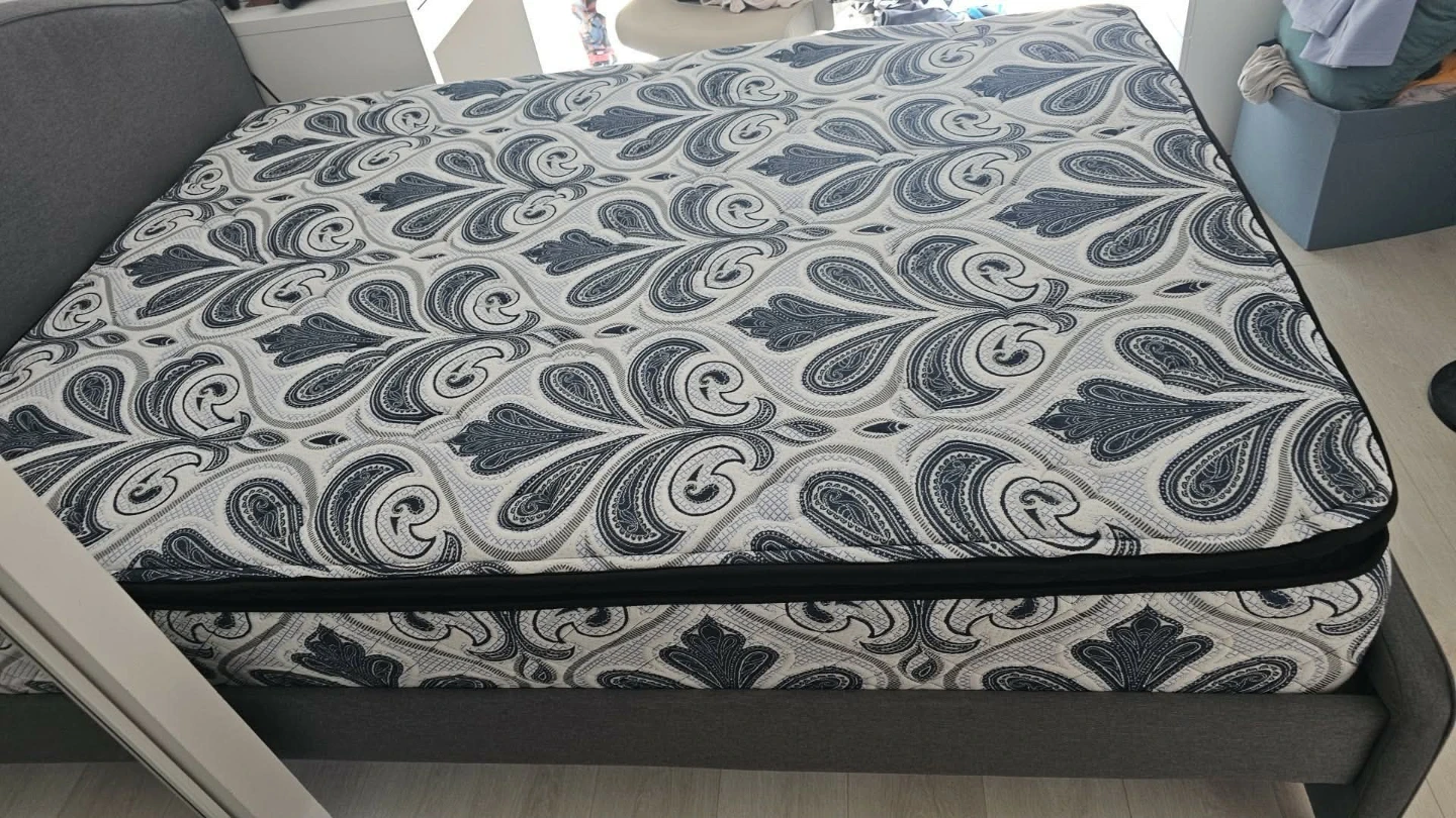Full Bed with Grey Headboard and Mattress - photo 2