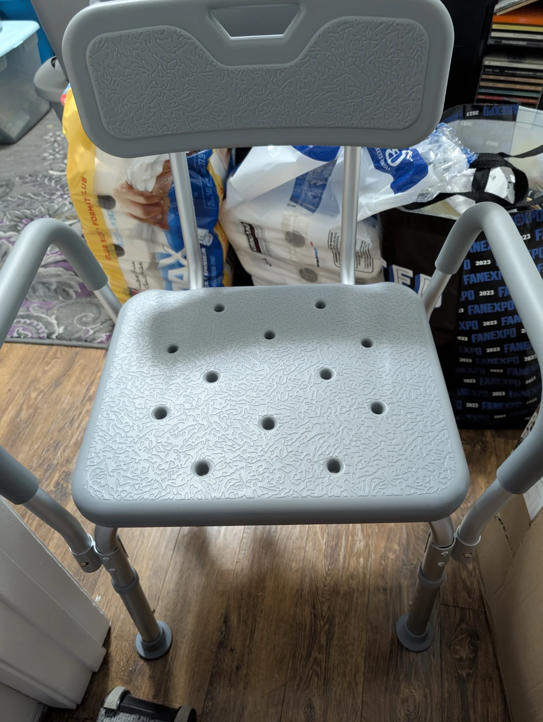 Medline Shower Chair with Backrest and Padded Armrests - photo 2