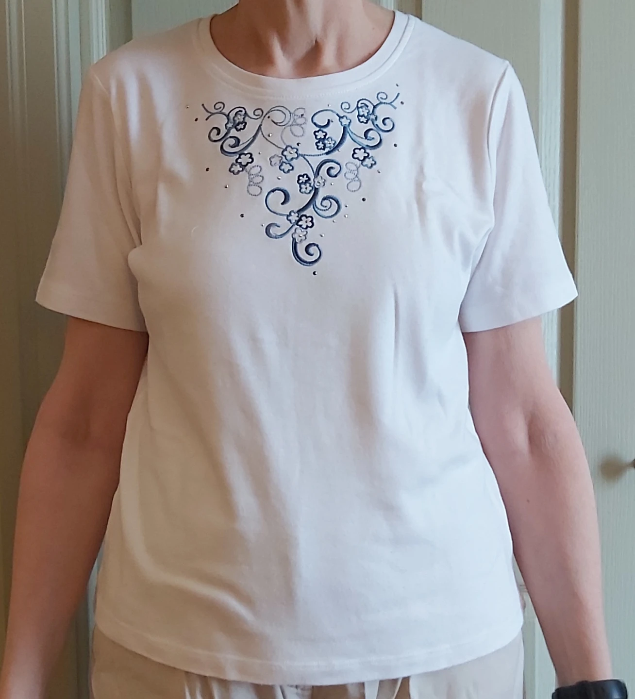 Alia Petite White T-Shirt - Size S/P - photo 4