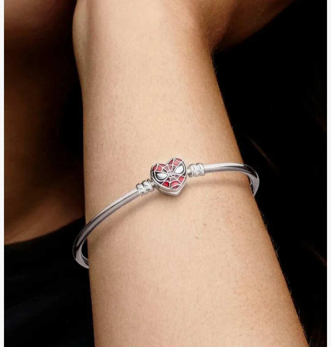 Pandora Spider-Man Heart Charm Bangle Bracelet - photo 2
