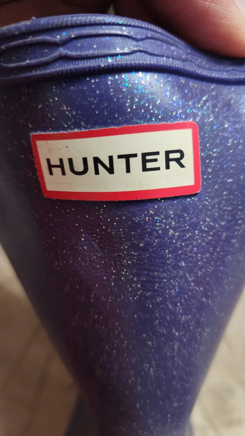 Hunter Kids Rubber Boots Size 10 Purple Glitter - photo 2