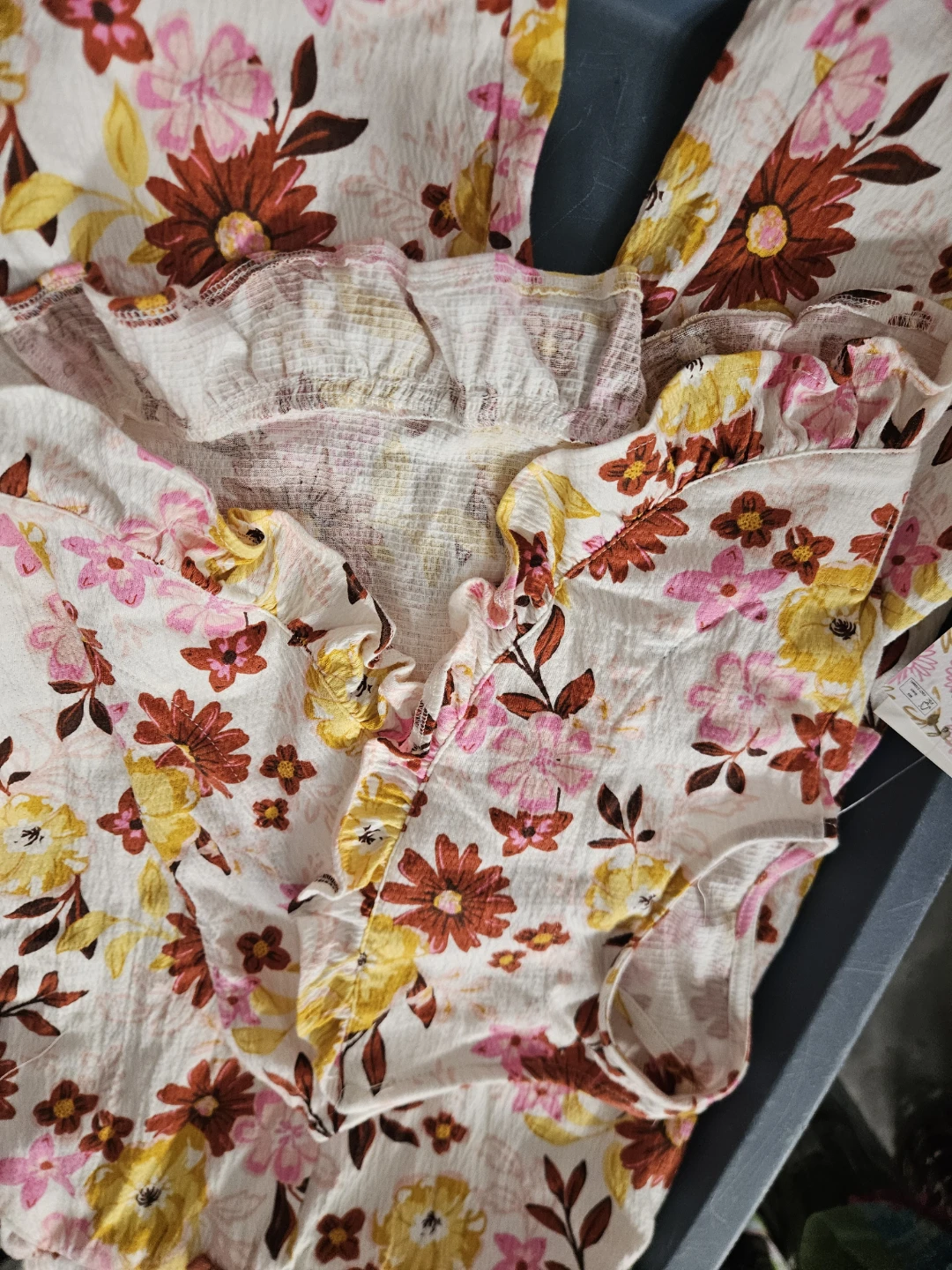 White Floral Wide Leg Pants and Top, 4T - photo 3