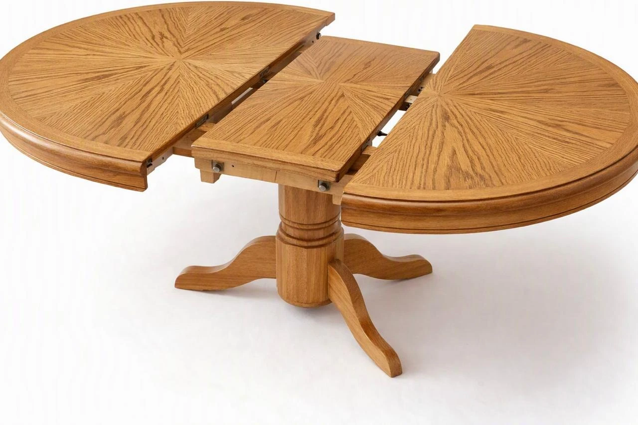 Oak Pedestal Dining Table with 4 Chairs - photo 2