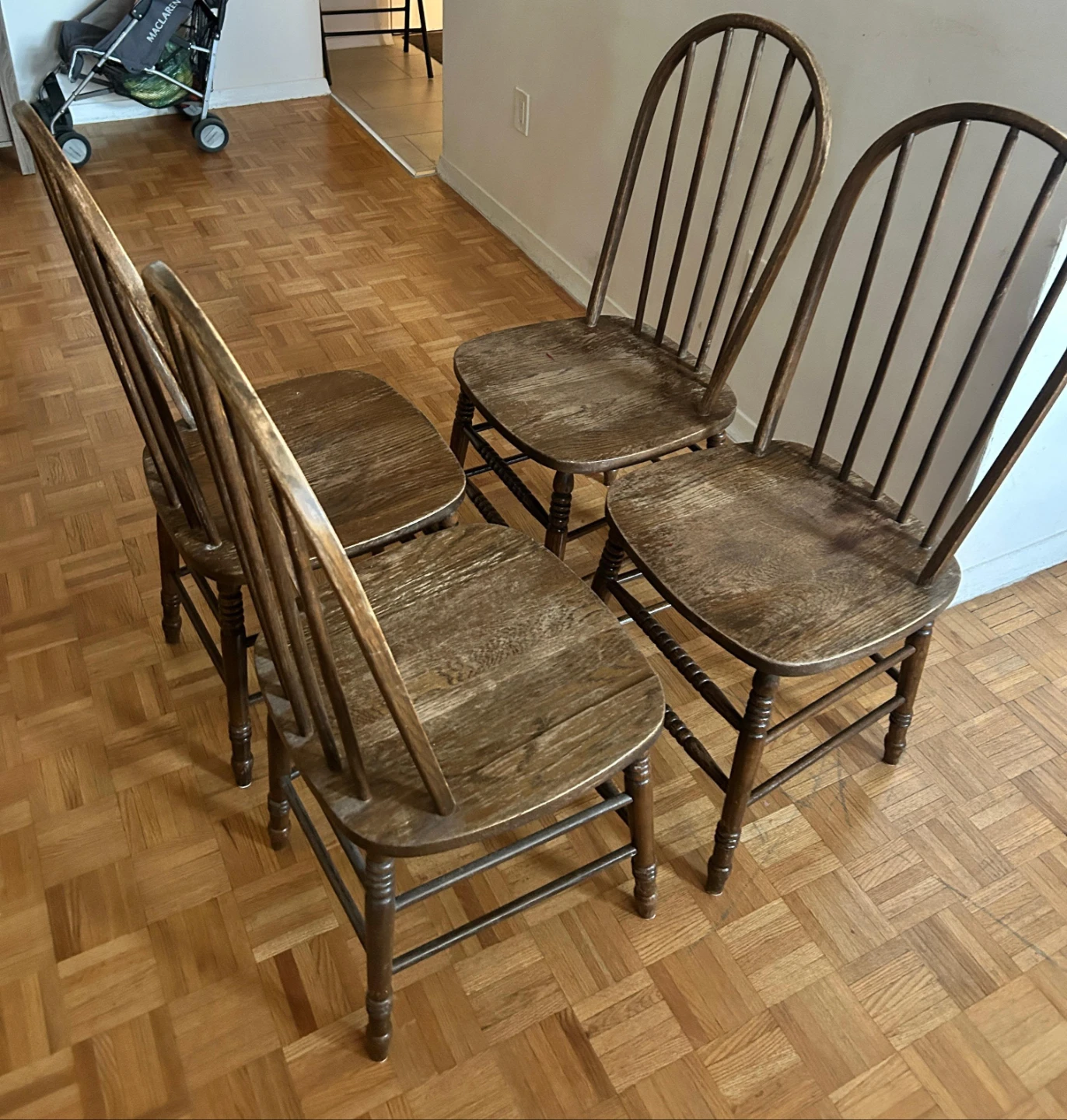 Oak Pedestal Dining Table with 4 Chairs - photo 5