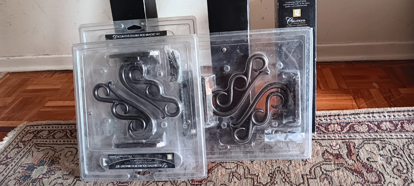 Decorative Double Rod Bracket Set and Drapery Rods (NEW) - photo 3
