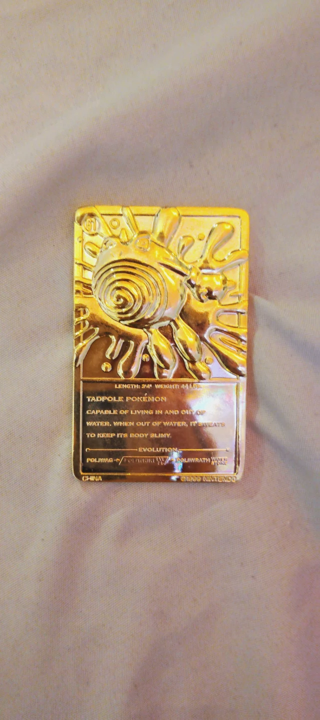 Pokemon Poliwhirl Gold Card - photo 2