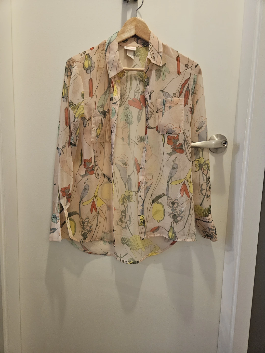 H&M Conscious Collection Floral Sheer Blouse