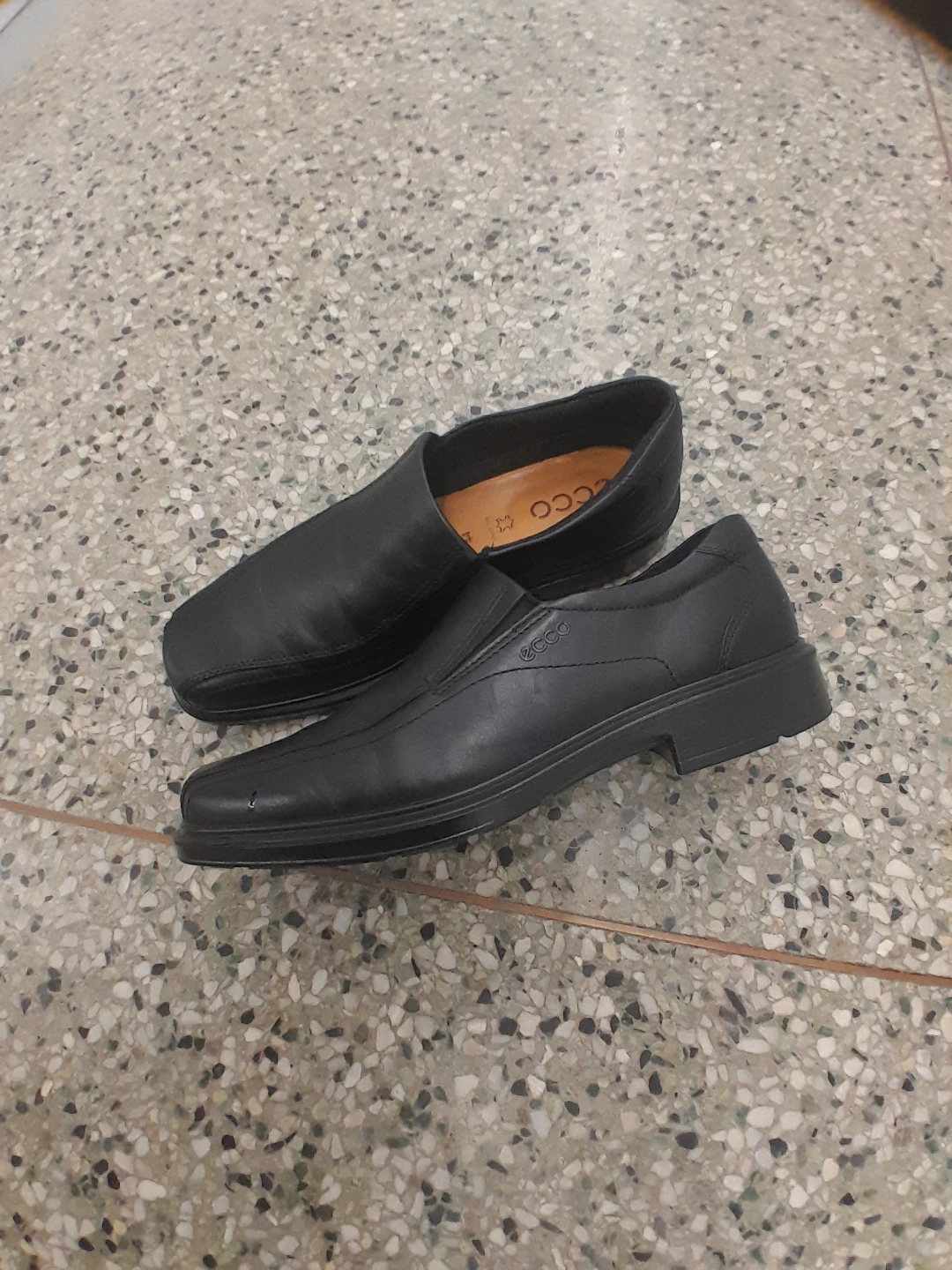 Black Leather ECCO Slip-On Shoes Men's Size  EU 44 US 10.5