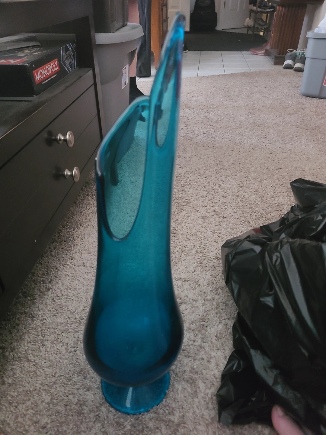 Teal Glass Vase