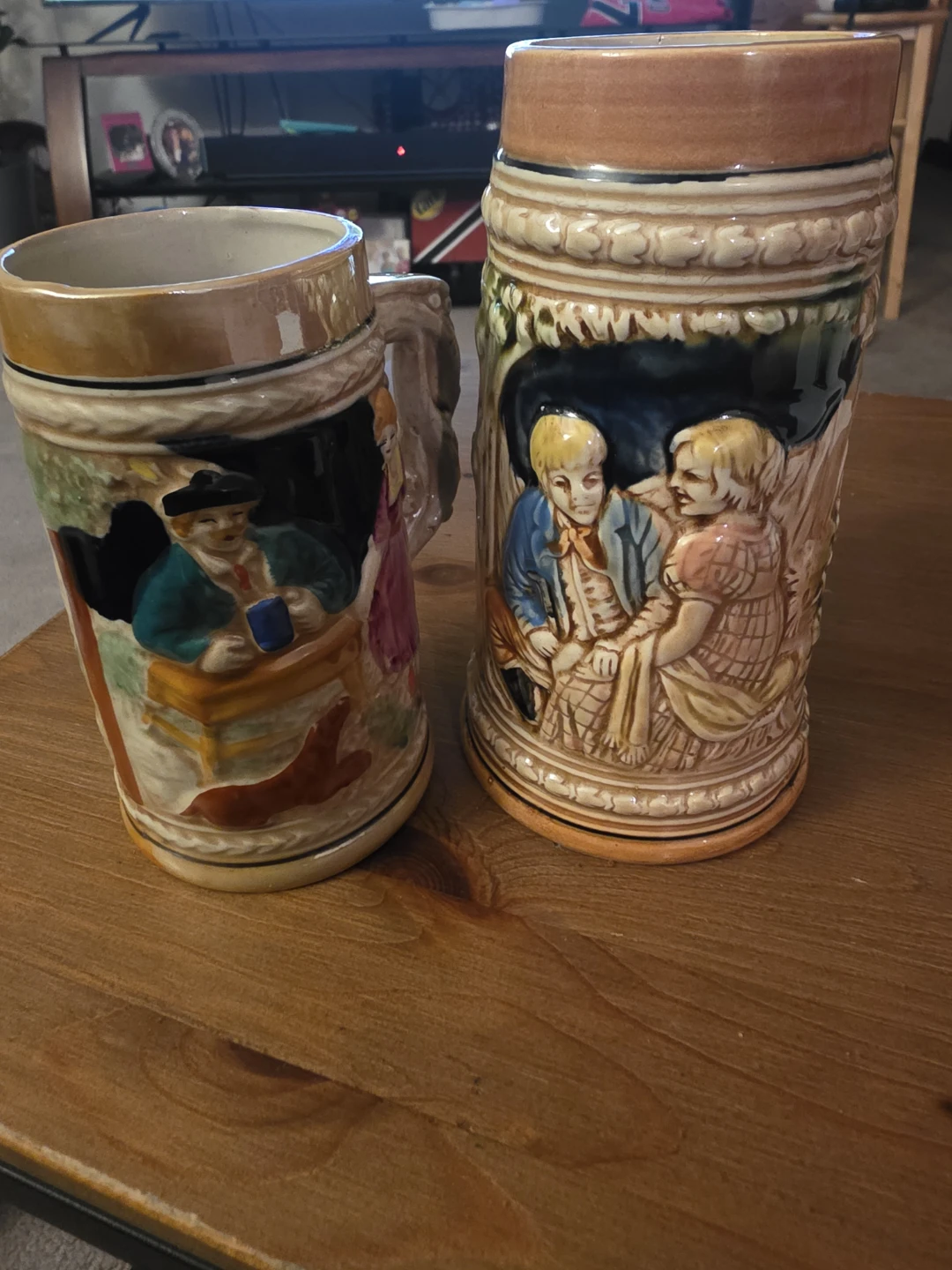 Set of 2 Vintage Ceramic Beer Steins