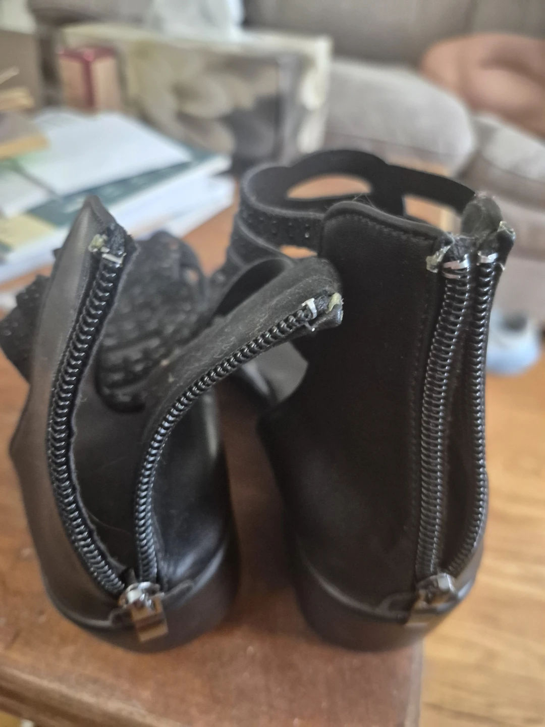 Black Embellished Gladiator Sandals...size 9 - photo 2
