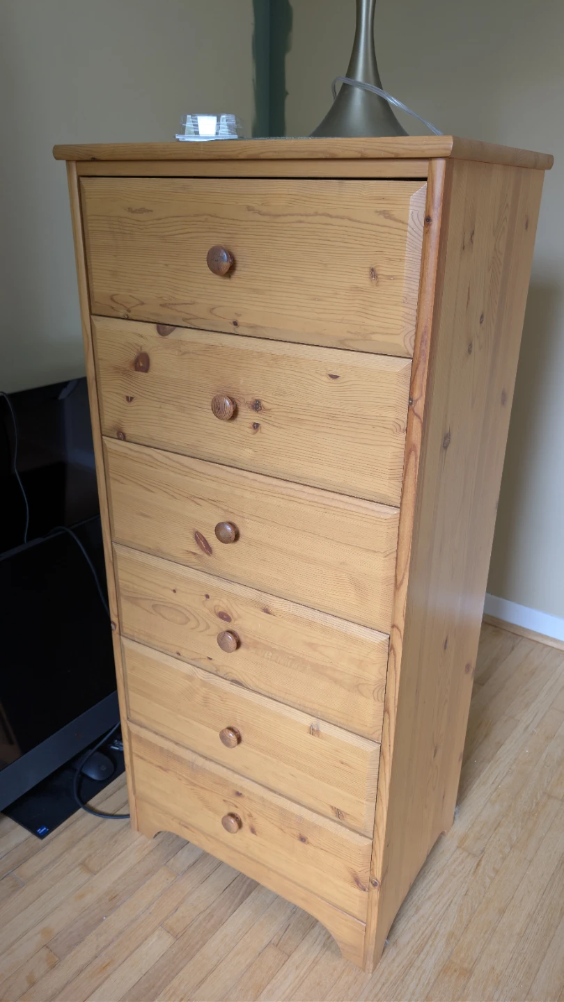 Ikea Wooden 6-Drawer Tall Dresser