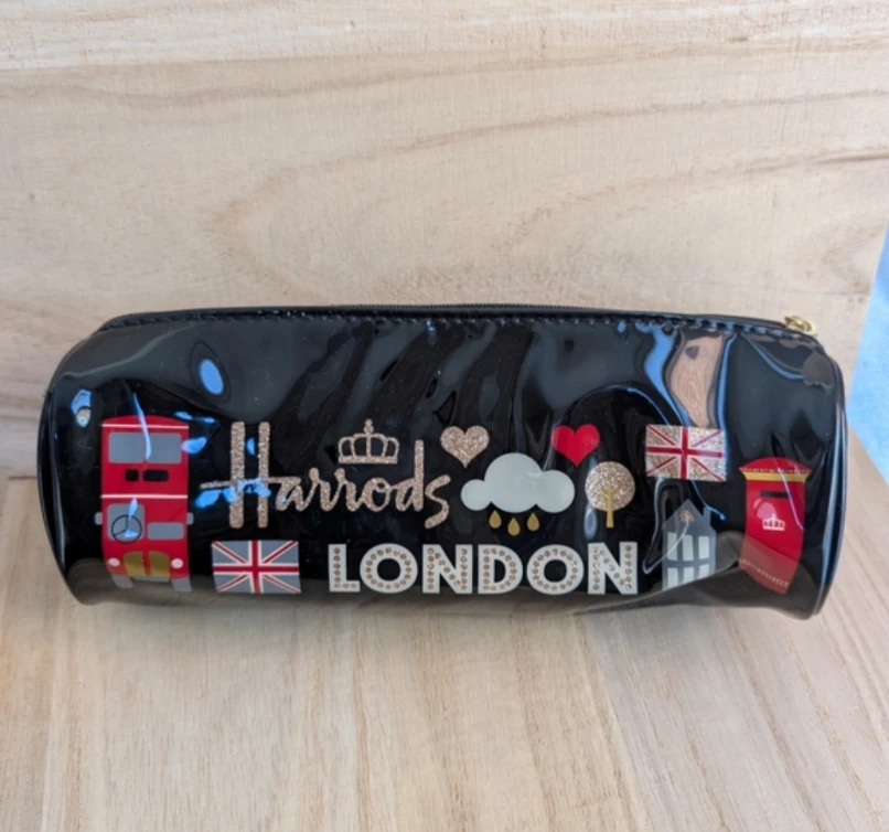 Harrods London zip pouch make up bag pencil case new without tag