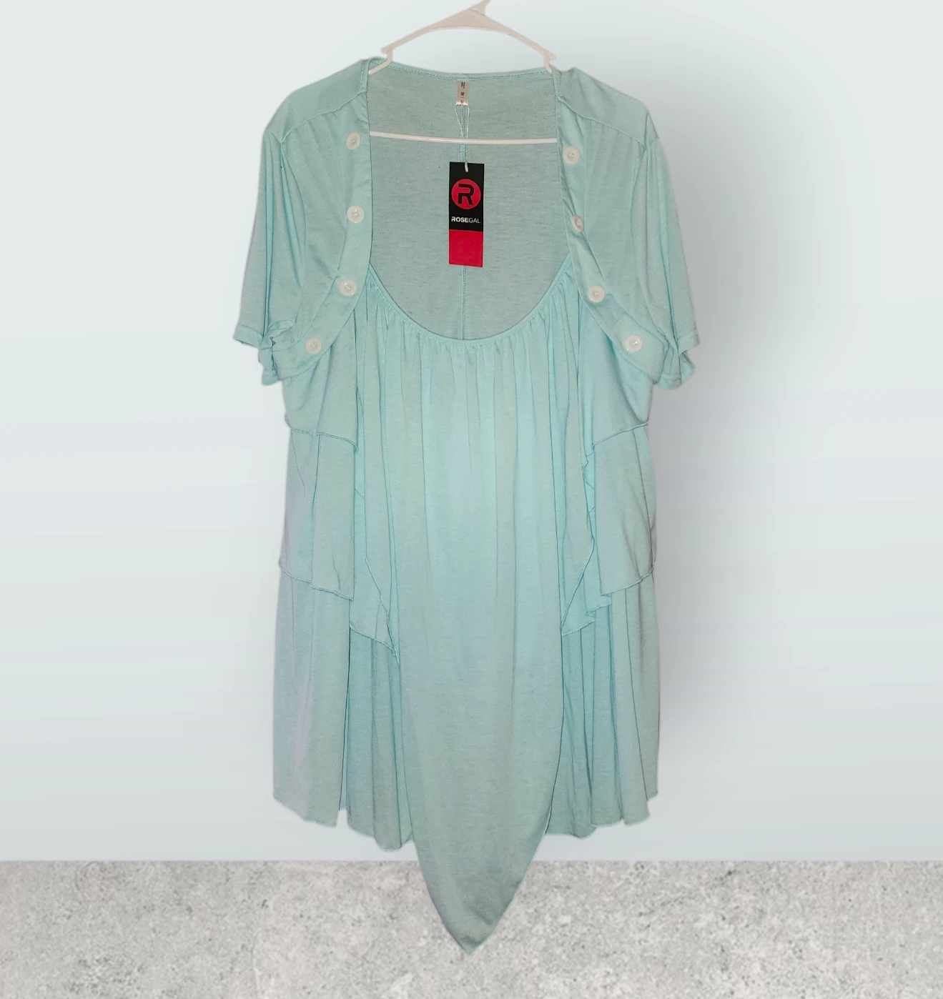 ROSEGAL Women's Aqua Tunic Top