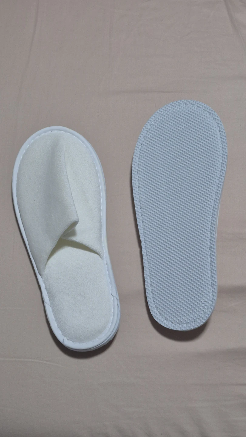 Unisex White Slippers - 2 Pairs