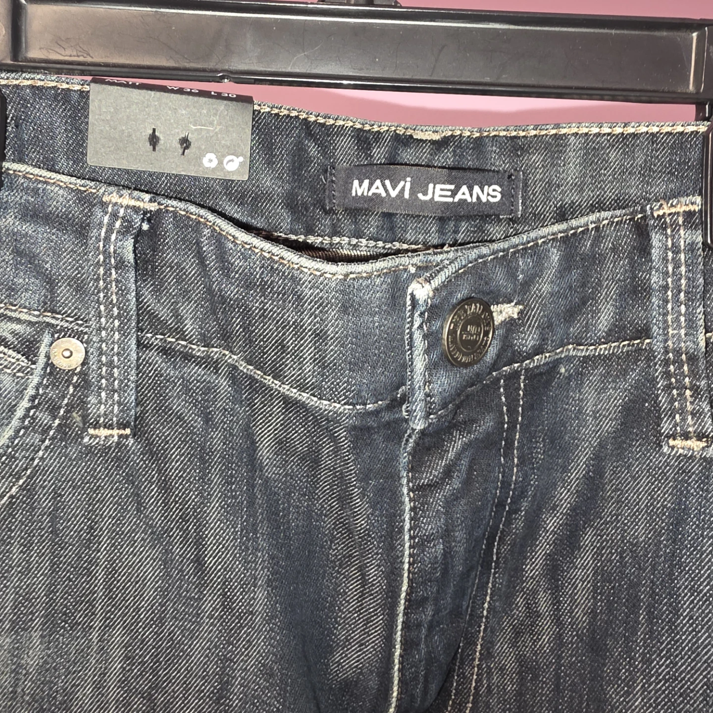 Mavi Jeans Matt Dark Wash Straight Fit Jeans Size 36/30 - photo 4