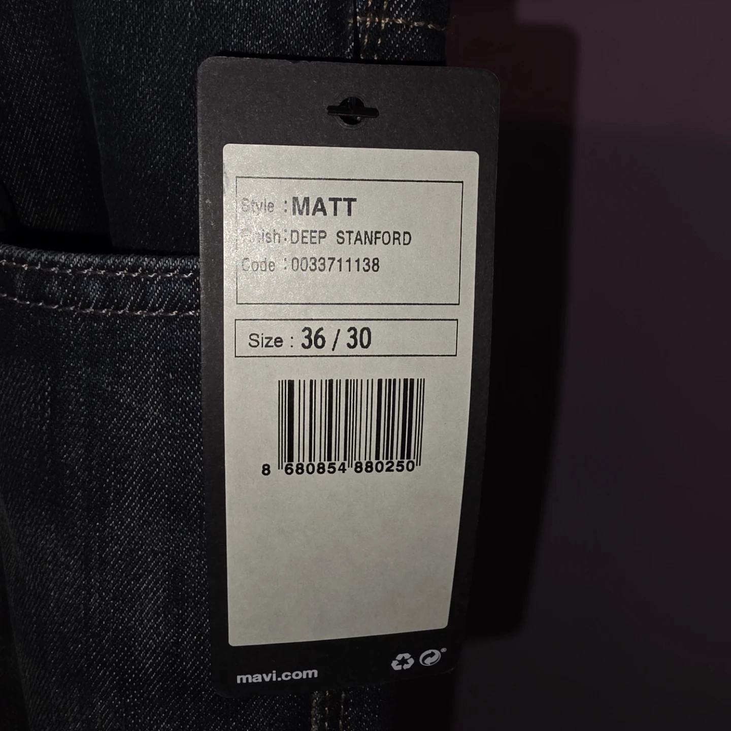 Mavi Jeans Matt Dark Wash Straight Fit Jeans Size 36/30 - photo 5