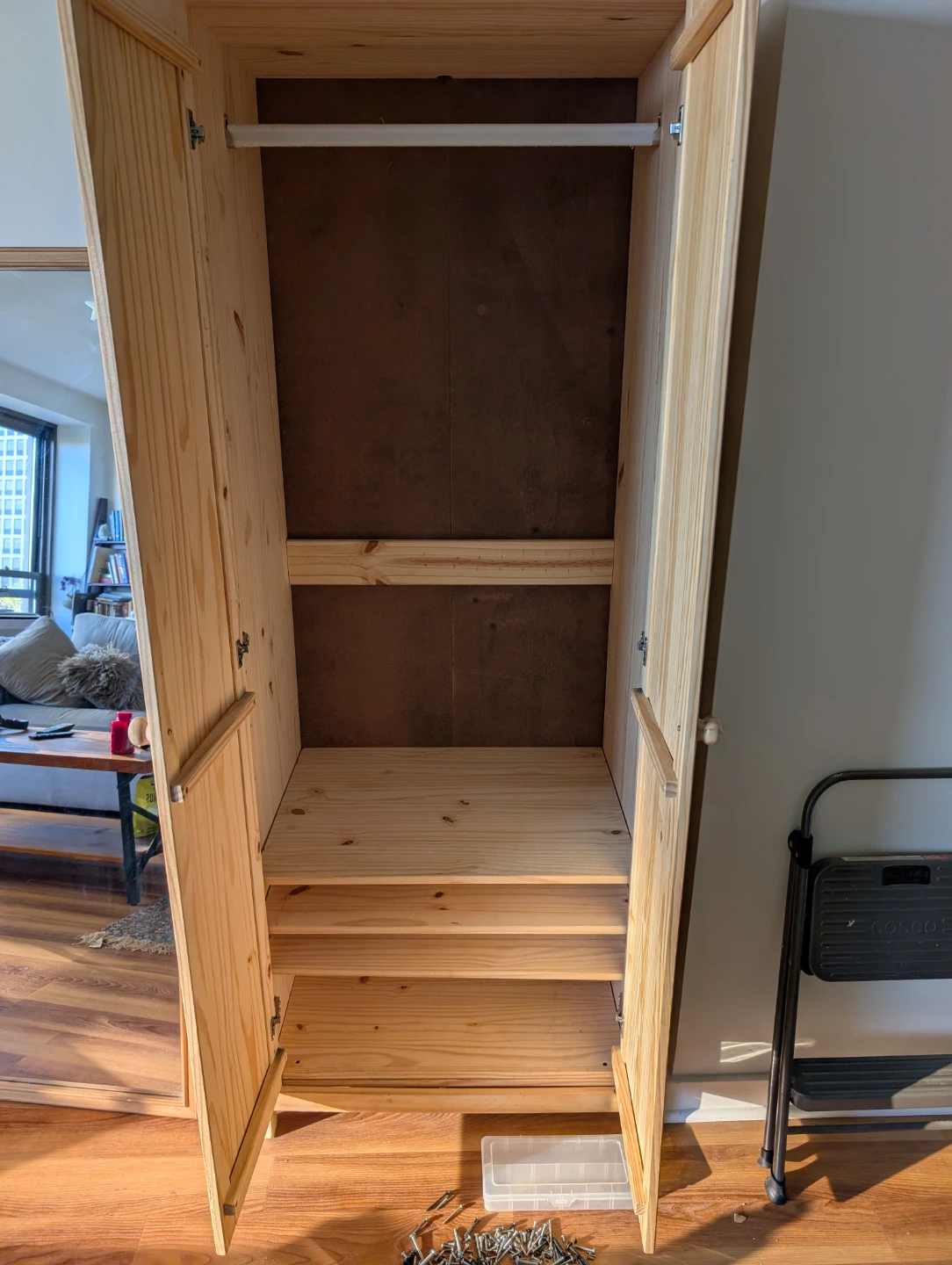 Solid Wood Pine Wood Wardrobe - photo 2