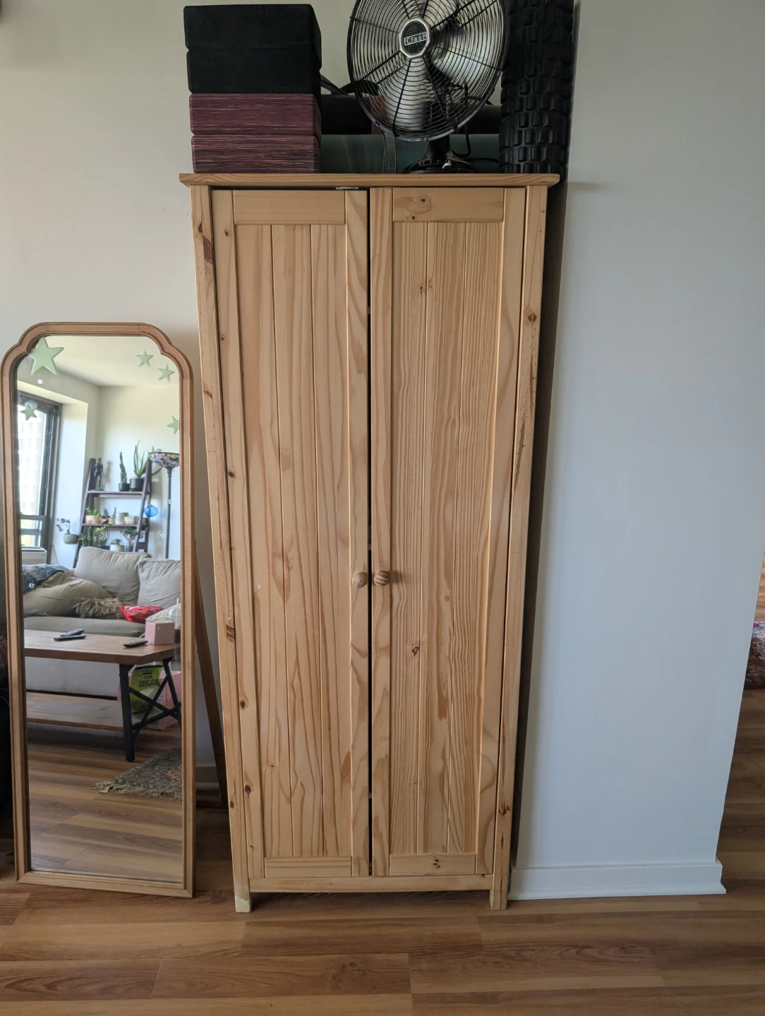 Solid Wood Pine Wood Wardrobe