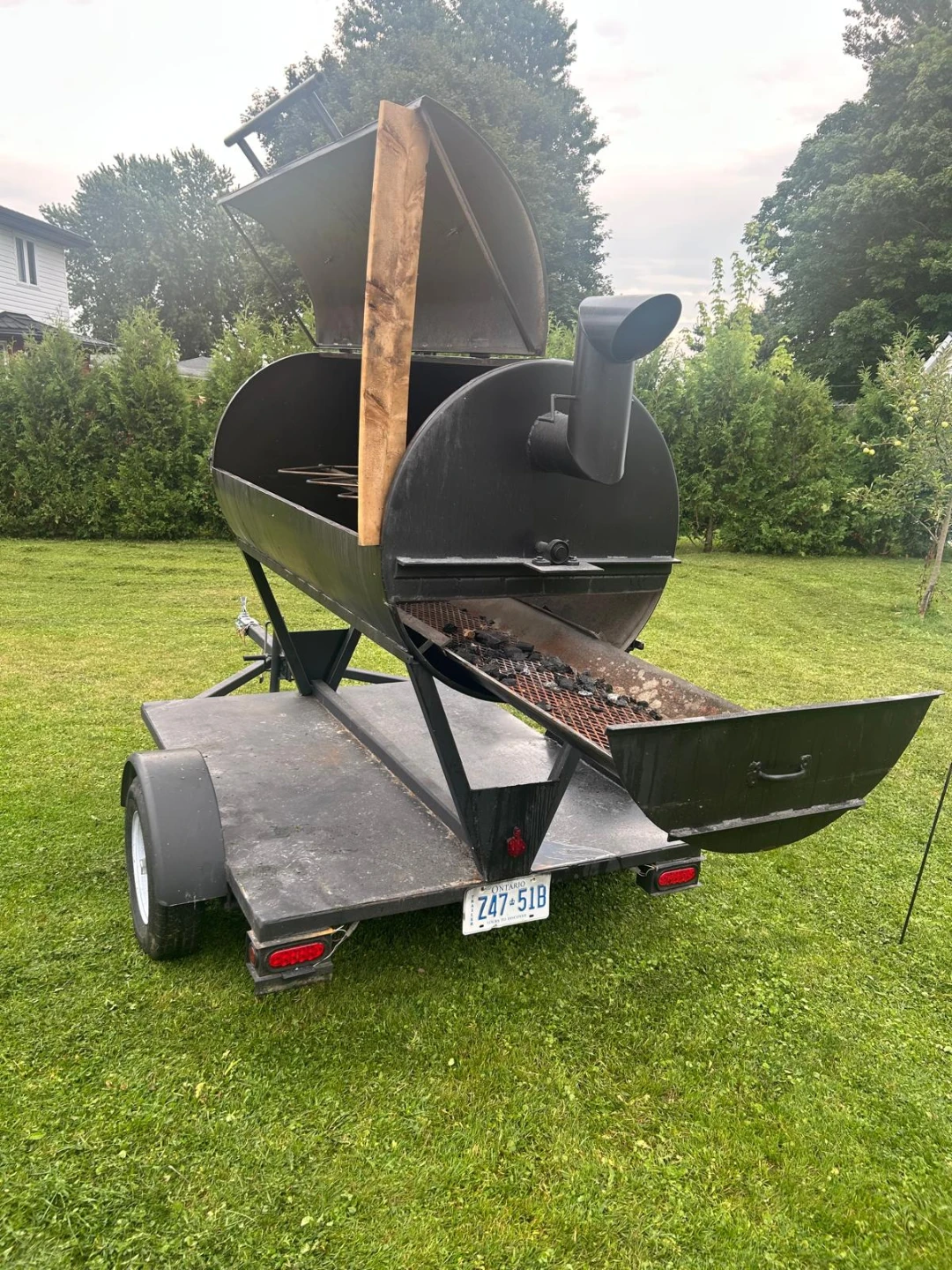 Black Smoker BBQ Trailer