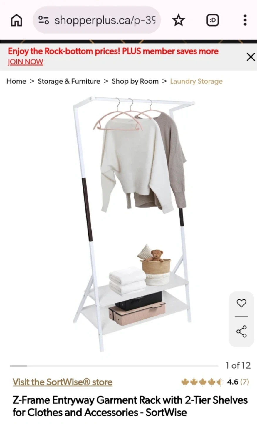 Garment Rack with 2-Tier Shelves - photo 2