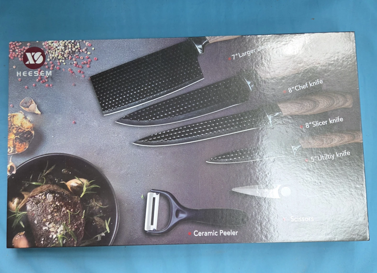 NEW Black Stainless Steel Knife Set - photo 2