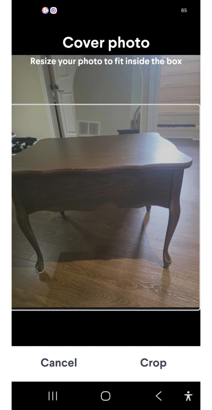 Dark wooden table with drawer