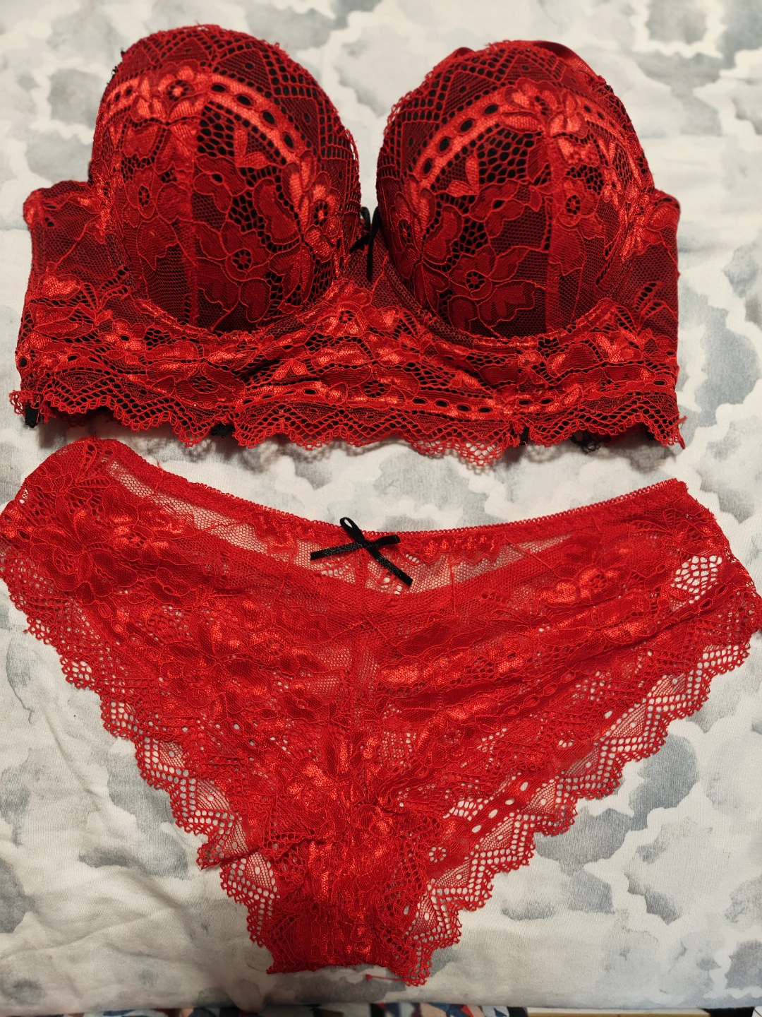 Red Lace Bra and Panty Set
