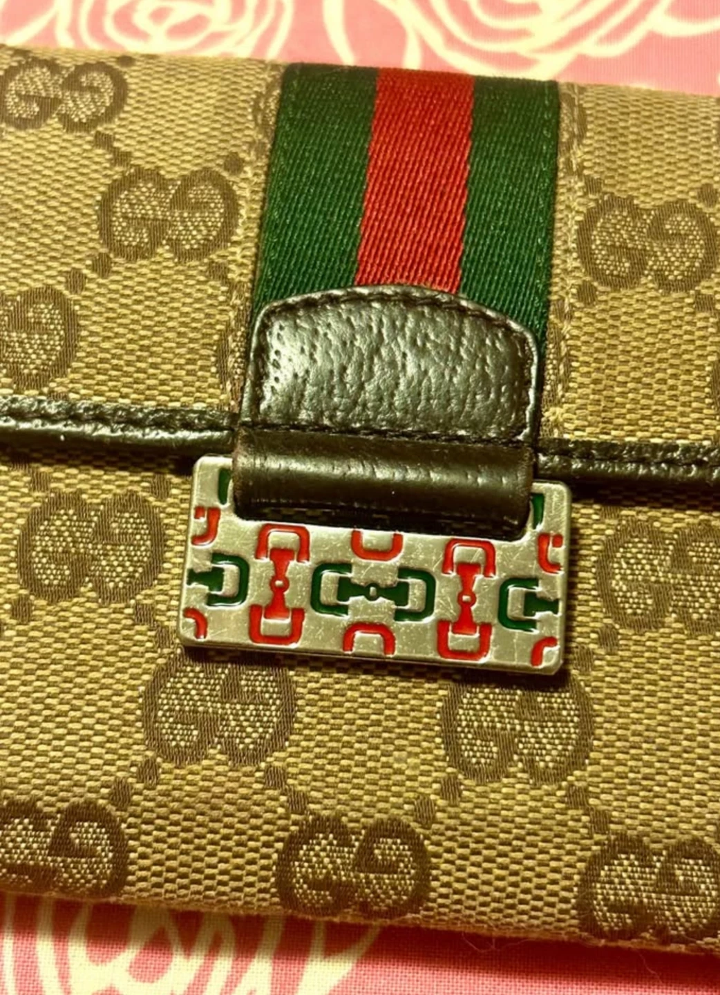 Vintage 1980s Gucci GG Canvas Web Trifold Wallet - photo 3